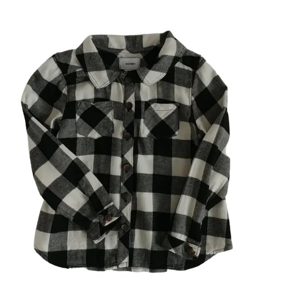 Old Navy Soft Flannel White and Black Buffalo Plaid 4T - Picture 7 of 8